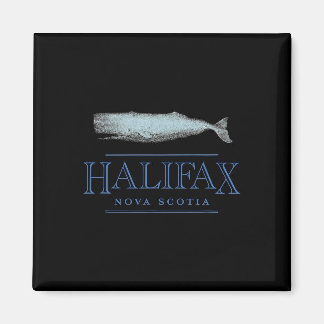 Imán Halifax Nueva Escocia Canadá Diseño de ballena vin (Frente)