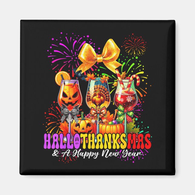 Imán Hallothanksmas &amp; A Happy New Year Fireworks Wi (Frente)