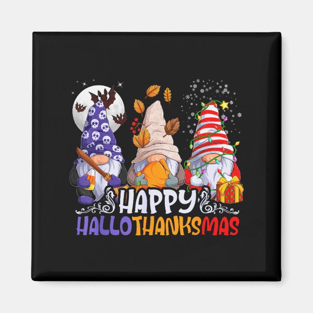 Imán Hallothanksmas Gnomes Halloween Thanksgiving Chris (Frente)