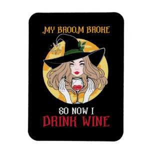 Imán Halloween Ahora Bebí Vino Cumpleaños