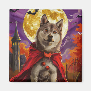Imán Halloween Akita Americano Calabazas Vampiro Espant
