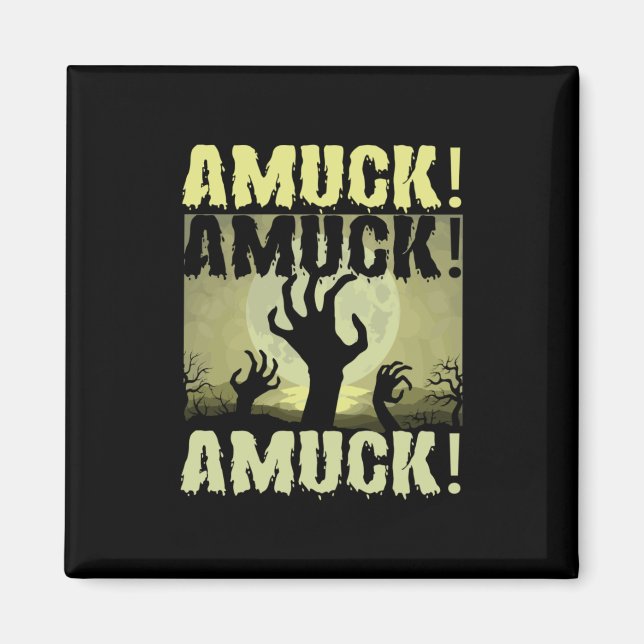 Imán Halloween Amuck Amuck Halloween Cumpleaños (Frente)
