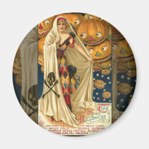 Imán Halloween antiguo Jack O Lantern Costume mujer