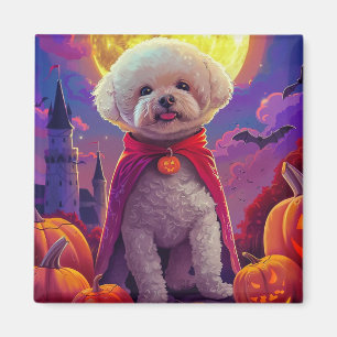 Imán Halloween Bichon Frise Dog Pumpkins Scarey