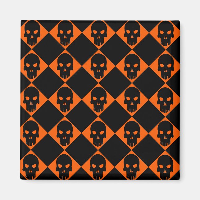 Imán Halloween Black Skull Magnet (Frente)