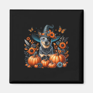 Imán Halloween Blue Heeler Dog Pumpkin Otoño Temporada