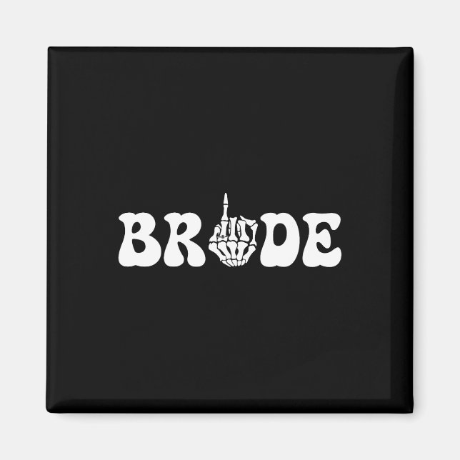 Imán Halloween Boda Bride Groom Skeleton Couple Matc (Frente)