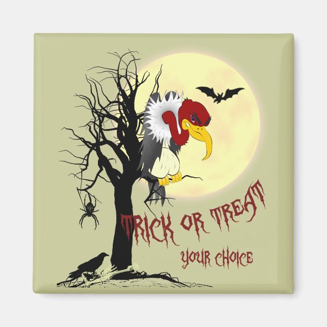 Imán Halloween Buzzard Trick o Tret Magnet (Frente)