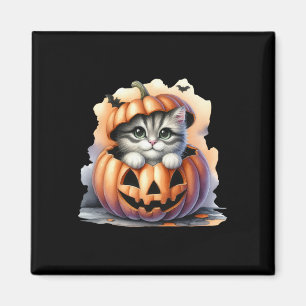 Imán Halloween Calabaza Chica Gato Cudo Mujeres