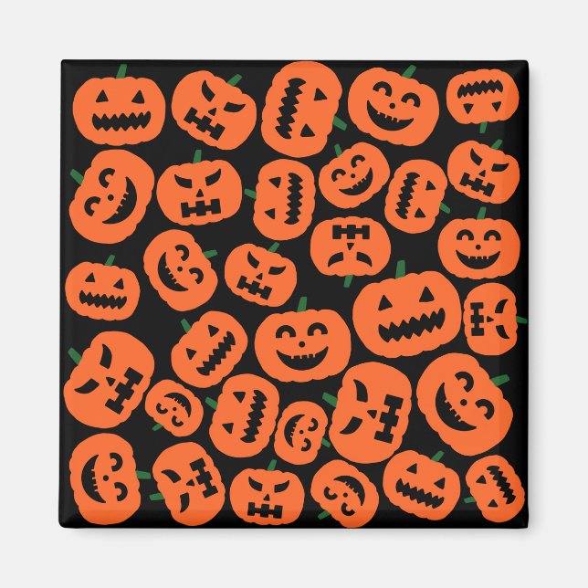 Imán Halloween Calabaza Faces Magnet (Frente)