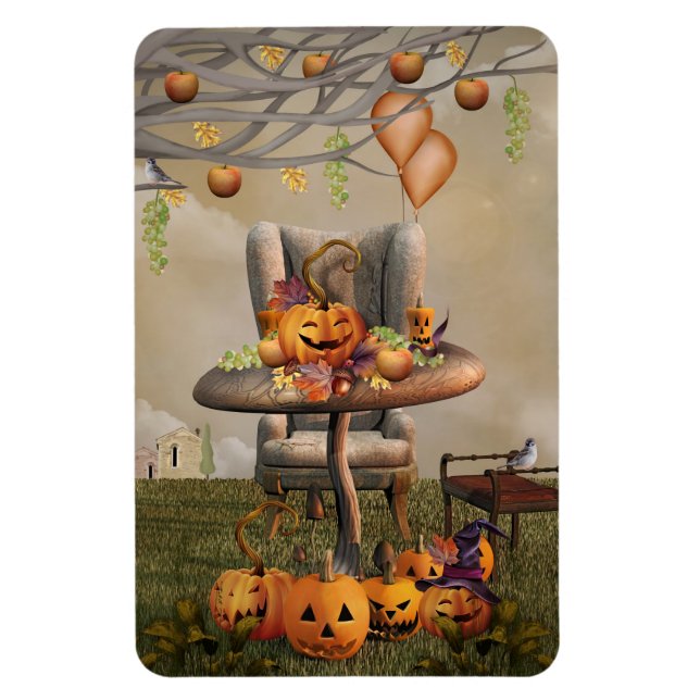 Imán Halloween Calabaza Fantasía Arte (Vertical)