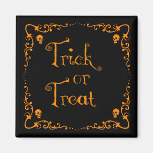 Imán Halloween Calabaza Naranja truco o trato