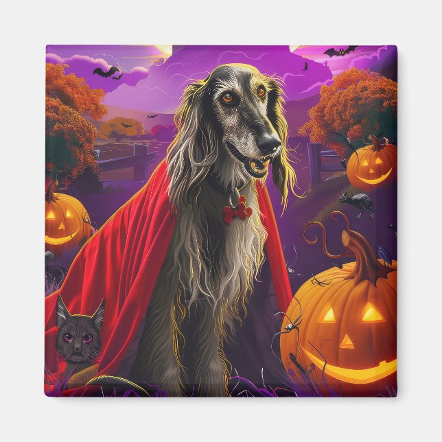 Imán Halloween Calabazas de vampiros de helilla afgana  (Frente)