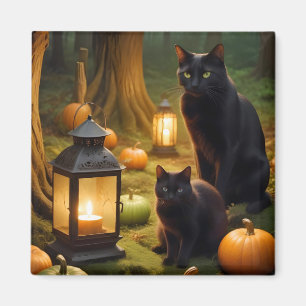 Imán Halloween Calabazas Gato Cute Festividad Mágica
