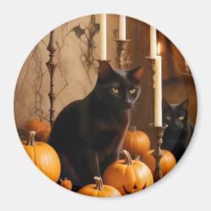 Imán Halloween Calabazas Gato Cute Festividad Mágica