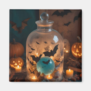 Imán Halloween Calabazas Velas Cute Spooky arte festivo