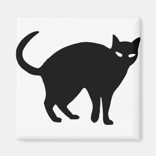 Imán Halloween Cat Black Spooky Angry Tail Mascota Anim
