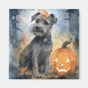 Imán Halloween Chesapeake Bay Terrier con calabazas