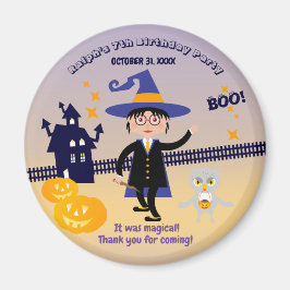 Imán Halloween Costume Boy Wizard Fiesta de cumpleaños