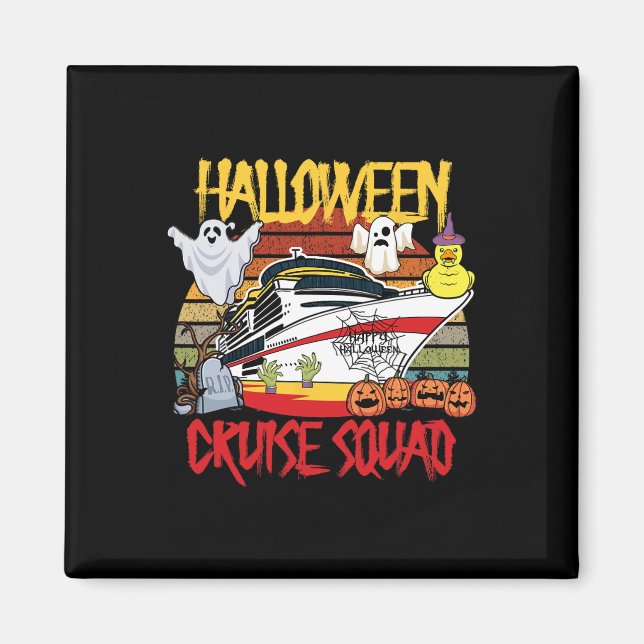 Imán Halloween Cruise Squad Rubber Duck Hunting Ship Bo (Frente)