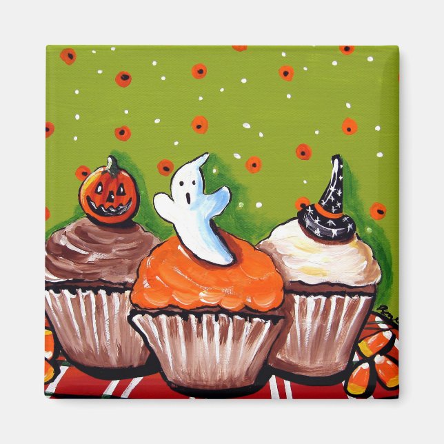 Imán Halloween Cupcakes Magnet (Frente)