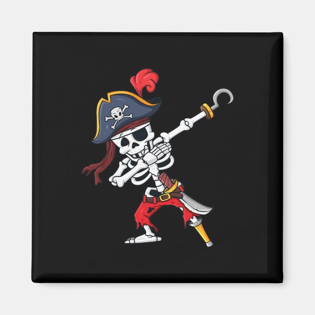 Imán Halloween Dabbing Pirate Skeleton Dab Dab Boys Gir (Frente)