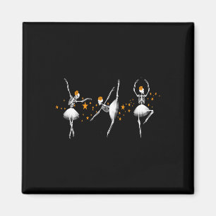 Imán Halloween Dancing Skeleton Ballerina Ballet Mujere