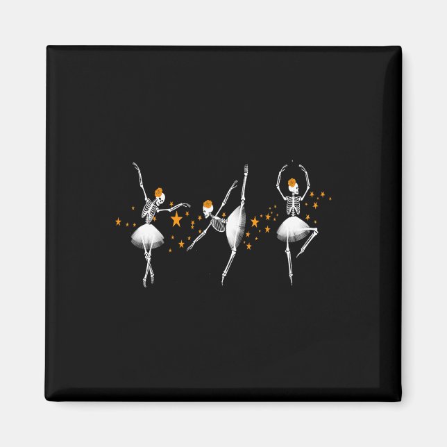 Imán Halloween Dancing Skeleton Ballerina Ballet Mujere (Frente)