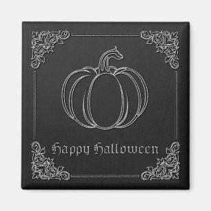 Imán Halloween de calabaza de plata