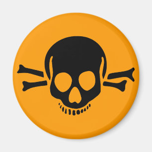 Imán halloween de cráneo cruzado de huesos
