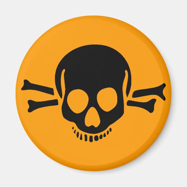Imán halloween de cráneo cruzado de huesos (Frente)