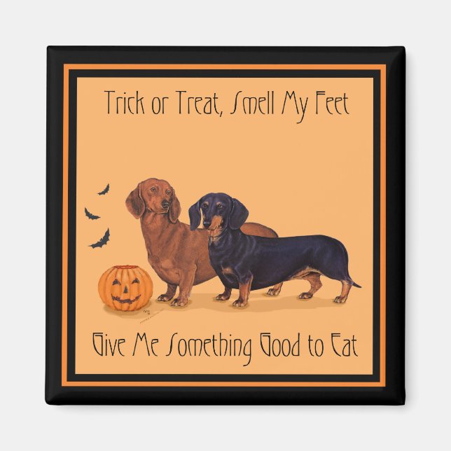 Imán Halloween de dachshunds (Frente)