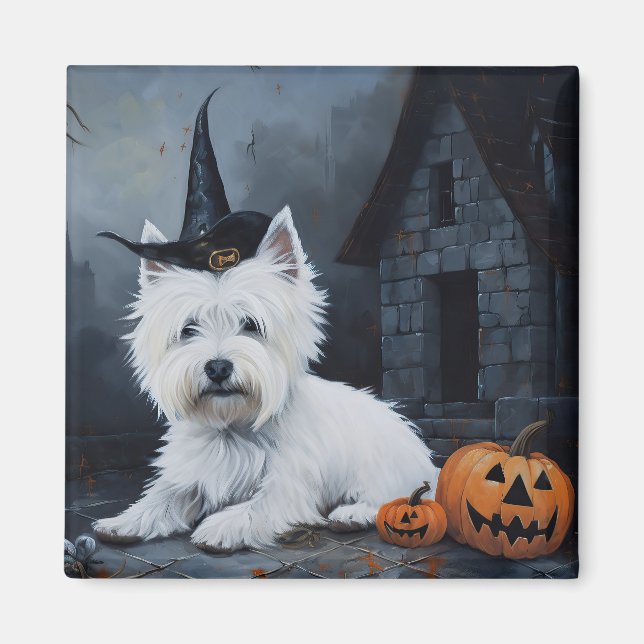 Imán Halloween de la Calabaza de la Calabaza Blanca del (Frente)