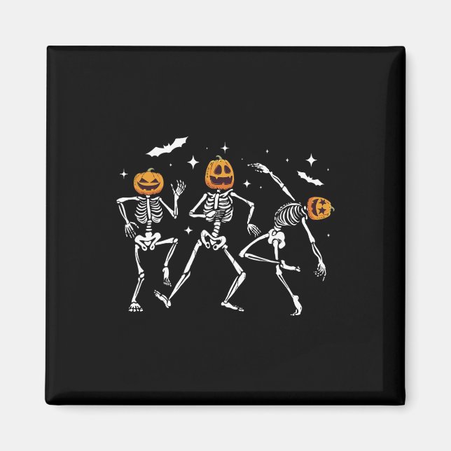 Imán Halloween de la Calabaza de Skeleton Dancing (Frente)