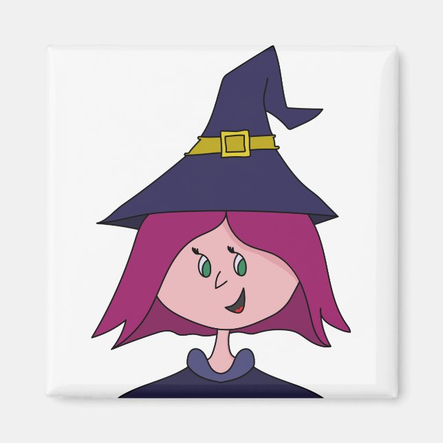 Imán Halloween de la joven bruja (Frente)