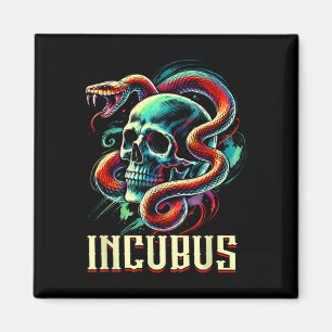 Imán Halloween De La Noche Vintage Retro Incubus Skull