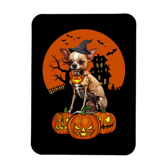 Imán Halloween de perros chihuahua (Vertical)