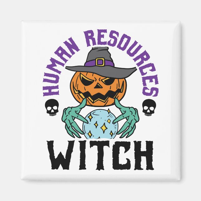 Imán Halloween de Recursos Humanos Bruto (Frente)