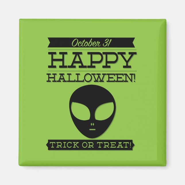 Imán Halloween de retro tipográfico (Frente)