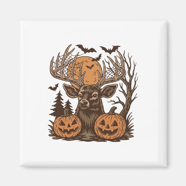 Imán Halloween Deer Spooky Forest Buck Huning (Frente)