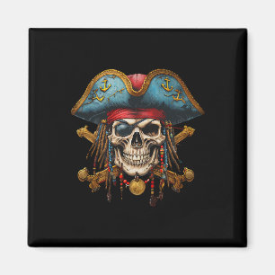 Imán Halloween - Disfraces de pirata Skull - Halloween