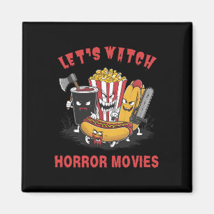 Imán Halloween divertido vamos a ver películas de terro