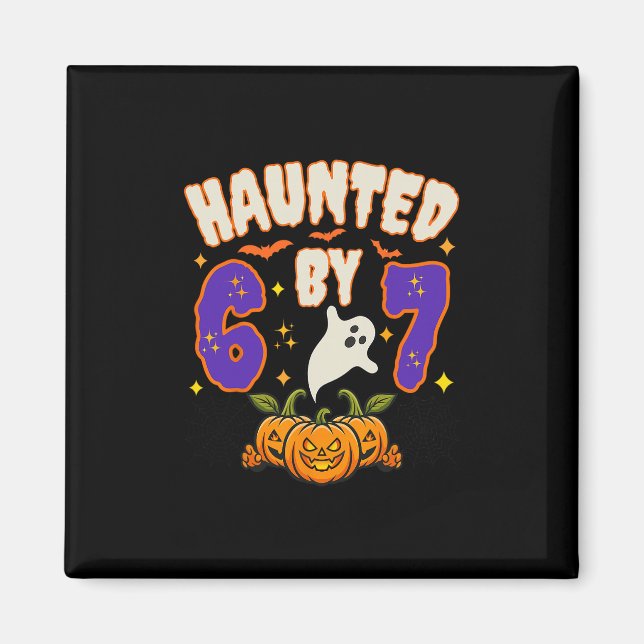 Imán Halloween Embrujado 67 Número 67 Seis Siete Meme D (Frente)