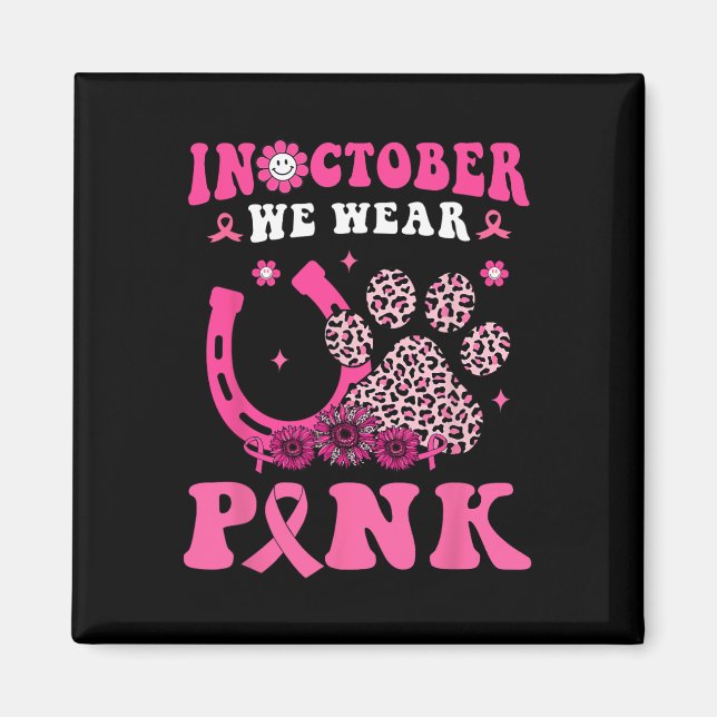 Imán Halloween En Octubre Usamos Herradura Rosa &amp; (Frente)