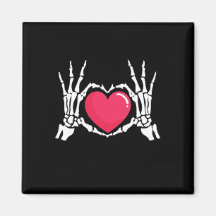 Imán Halloween en Skeleton Hand Heart