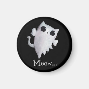 Imán Halloween es un lindo gato fantasma