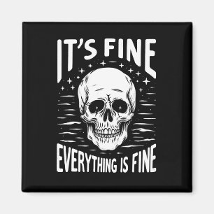 Imán Halloween Está Bien Todo Está Bien, Skele Funny