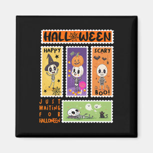 Imán Halloween Estampilla de retro Skeleton Halloween K