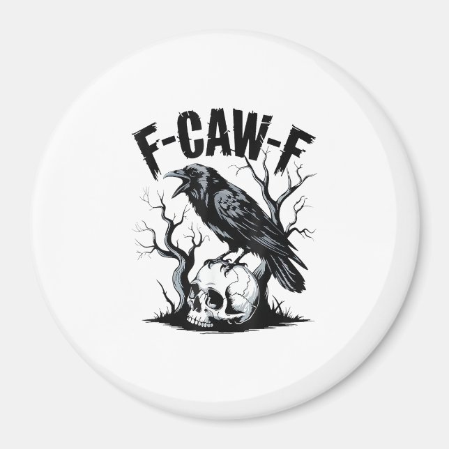 Imán Halloween F-Caw-F Bird Crow Women Men Retro Classi (Frente)