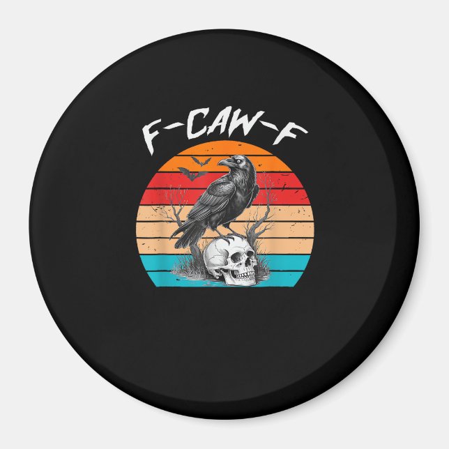 Imán Halloween F-Caw-F Bird F-Caw-F Crow Women Men Vint (Frente)